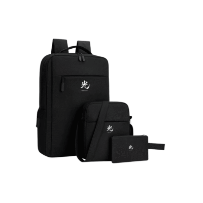 Set Mochila Porta Laptop + Morral Canguro + Cartuchera – Funcional y Moderno
