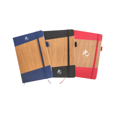 Libreta de Biocuero con Detalles en Imitación Madera – 21 x 14 cm