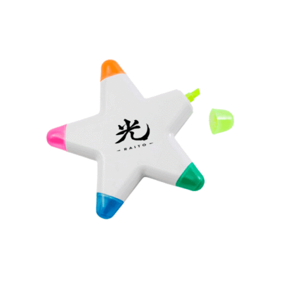 Resaltador Estrella de Cinco Colores – Diseño Promocional Original