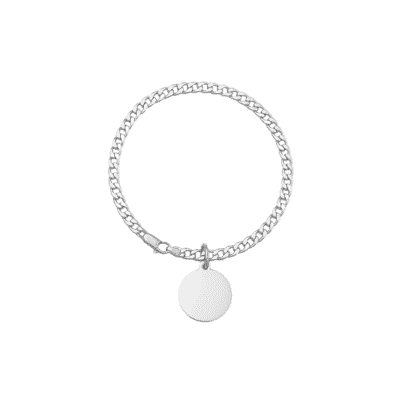 Pulsera para Hombre con Dije Circular en Plata - Kael Silver