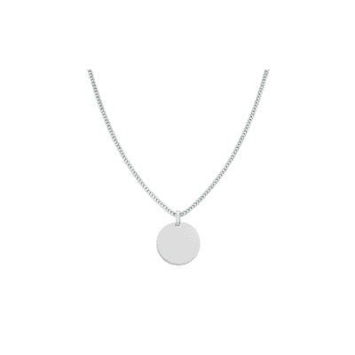 Collar para Hombre con Dije Circular en Plata - Valen Silver