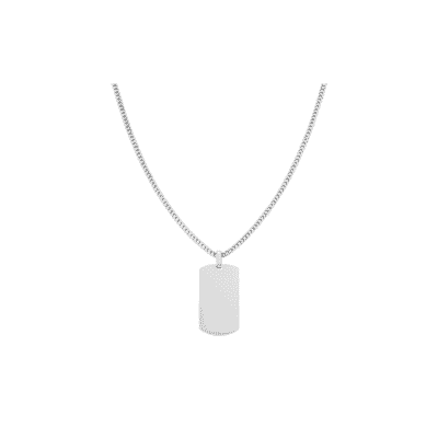 Collar para Hombre con Dije Placa en plata - Aziel Silver