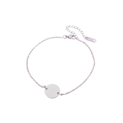 Pulsera con Dije Circular en Plata - Adelle Silver