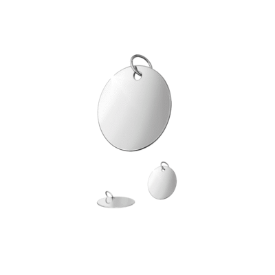 Dijes de Acero inoxidable en Plata - Circular